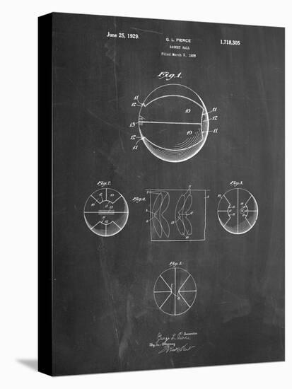 Basketball 1929 Game Ball Patent-Cole Borders-Stretched Canvas