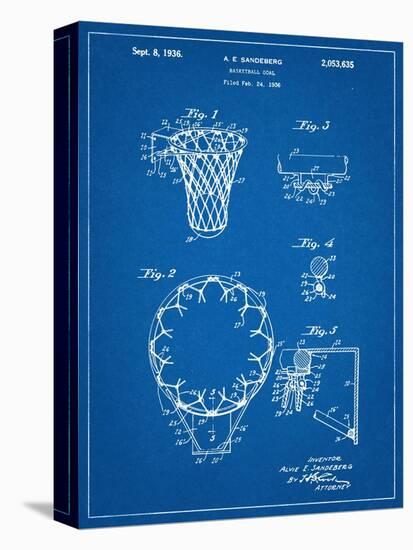 Basketball Goal Patent 1936-null-Stretched Canvas