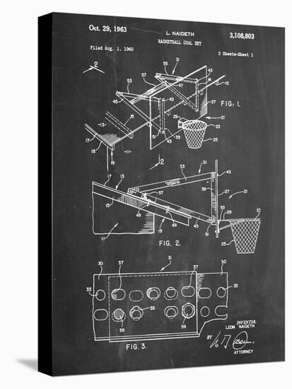 Basketball Goal With Backboard Patent 1960-null-Stretched Canvas