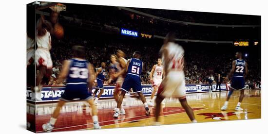 Basketball match in progress, Chicago Bulls, Chicago Stadium, Chicago, Cook County, Illinois, USA-null-Premier Image Canvas