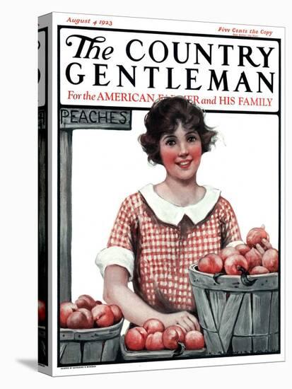 "Baskets of Peaches," Country Gentleman Cover, August 4, 1923-Katherine R. Wireman-Premier Image Canvas