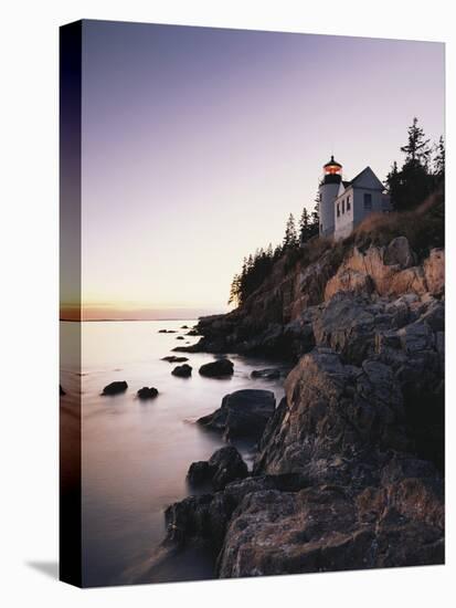 Bass Harbor Head Lighthouse at Dusk, Mount Desert Island, Maine, USA-Walter Bibikow-Premier Image Canvas