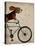 Basset Hound on Bicycle-Fab Funky-Stretched Canvas