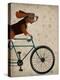 Basset Hound on Bicycle-Fab Funky-Stretched Canvas