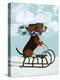 Basset Hound, Sledging-Fab Funky-Stretched Canvas