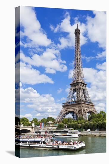 Bateaux Mouches Tour Boat on River Seine Passing the Eiffel Tower, Paris, France, Europe-Neale Clark-Premier Image Canvas