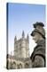 Bath Abbey and a Roman Statue in the Roman Baths, Bath, Somerset, England, United Kingdom-Alex Robinson-Premier Image Canvas