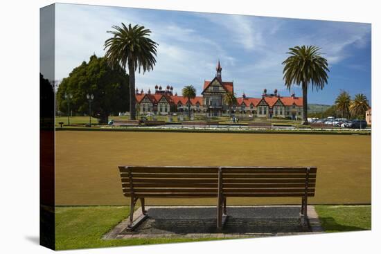 Bath House (Rotorua Museum), and bowling greens, Government Gardens, Rotorua, N Island, New Zealand-David Wall-Premier Image Canvas