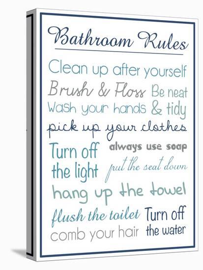 Bath Rules b 2-Lauren Gibbons-Stretched Canvas