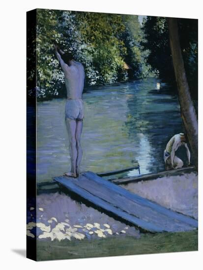 Bather About to Plunge Into the River Lyrres-Gustave Caillebotte-Premier Image Canvas