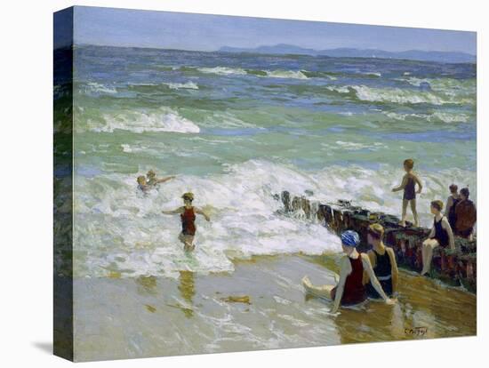 Bathers at Breakwater-Edward Henry Potthast-Premier Image Canvas