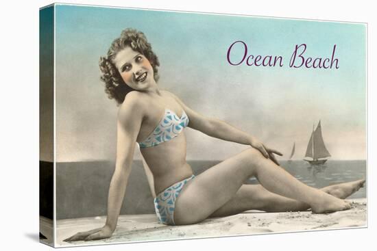 Bathing Beauty on Ocean Beach, San Diego, California-null-Stretched Canvas