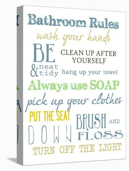 Bathroom Rules (Multi)-Taylor Greene-Stretched Canvas