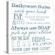 Bathroom Rules White-Taylor Greene-Stretched Canvas