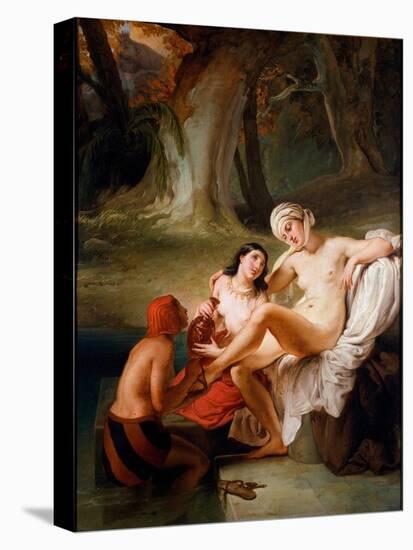 Bathsheba in the Bath, 1834 (Oil on Canvas)-Francesco Hayez-Premier Image Canvas