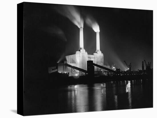 Battersea Power Station Lit up at Night, 1951-null-Premier Image Canvas