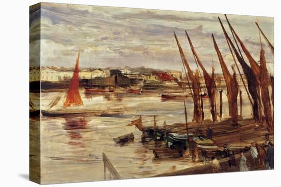 Battersea Reach, C.1863 (Oil on Canvas)-James Abbott McNeill Whistler-Premier Image Canvas