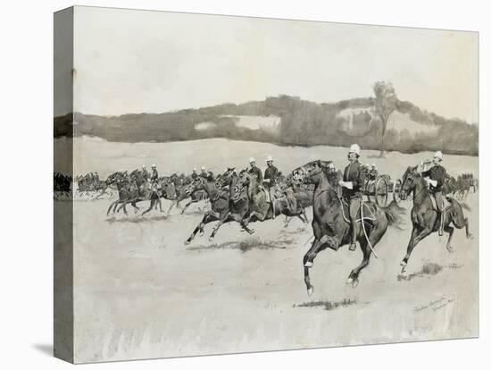 Battery K at Drill in the Berkshire Hills, Massachusetts, 1895 (Ink and Gouache on Paper)-Frederic Remington-Premier Image Canvas