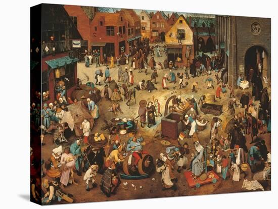 Battle Between Carnival, or Mardi Gras, and Lent-Pieter Bruegel the Elder-Stretched Canvas