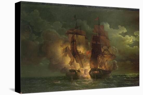 Battle Between the French Frigate Arethuse and the English Frigate Amelia Islands of Loz, 1813-Louis Philippe Crepin-Premier Image Canvas