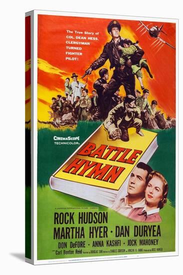 Battle Hymn, Bottom from Left: Rock Hudson, Martha Hyer, 1957-null-Stretched Canvas