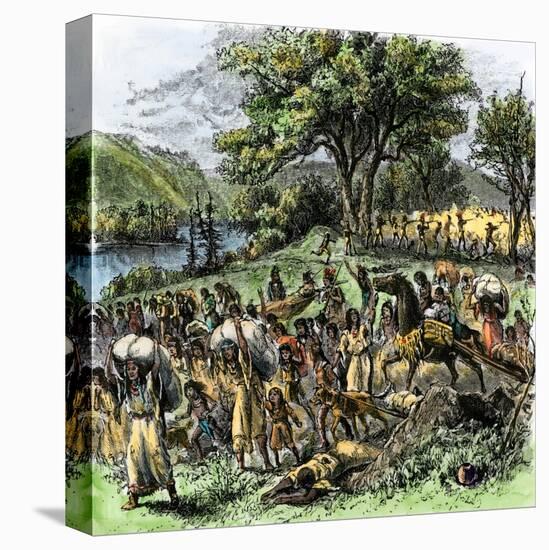 Battle of Bad Axe in Wisconsin, Ending the Black Hawk War, c.1832-null-Premier Image Canvas