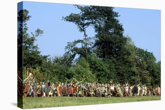Battle of Hastings Re-Enactment, Saxon and Norman Warriors, Battle Abbey, Sussex-null-Premier Image Canvas