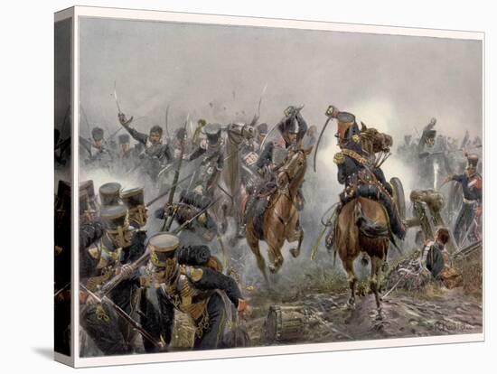 Battle of Leipzig the Brandenburg Hussars at Mockern-R. Knotel-Premier Image Canvas