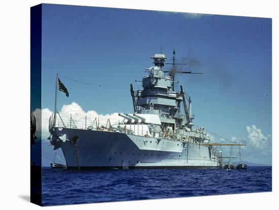 Battleship During Us Navy Manuevers Off the Hawaiian Islands-Carl Mydans-Premier Image Canvas