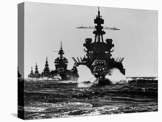 Battleship USS Pennsylvania Is Followed by Three Cruisers-null-Stretched Canvas