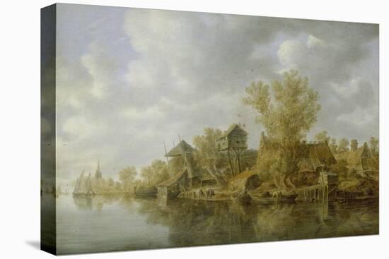 Bauerngehoefte Am Fluss, 1636-Jan Van Goyen-Premier Image Canvas