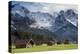 Bavarian Alps, Germany with Huts and Snow on Mountains-Sheila Haddad-Premier Image Canvas