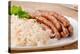 Bavarian Fried Sausages on Sauerkraut-Timolina-Premier Image Canvas