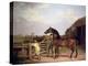 Bay Ascham', a Stallion Led Through a Gate to a Mare, 1804-Jacques-Laurent Agasse-Premier Image Canvas