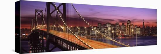Bay Bridge Illuminated at Night, San Francisco, California, USA-null-Premier Image Canvas