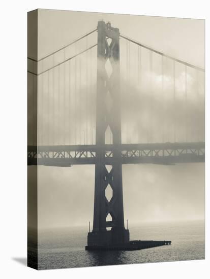 Bay Bridge in Fog, Embarcadero, San Francisco, California, Usa-Walter Bibikow-Premier Image Canvas