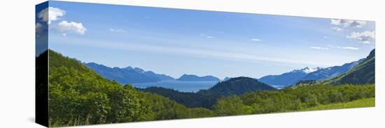 Bay from the Lost Lake Trail, Resurrection Bay, Kenai Mountains, Kenai Peninsula, Seward, Alaska...-null-Premier Image Canvas