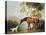 Bay Horse and White Dog-George Stubbs-Stretched Canvas