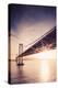 Bay Sunset Under Bay Bridge With Sun Star San Francisco Bay Area-Vincent James-Premier Image Canvas