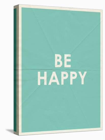 Be Happy Typography-null-Stretched Canvas