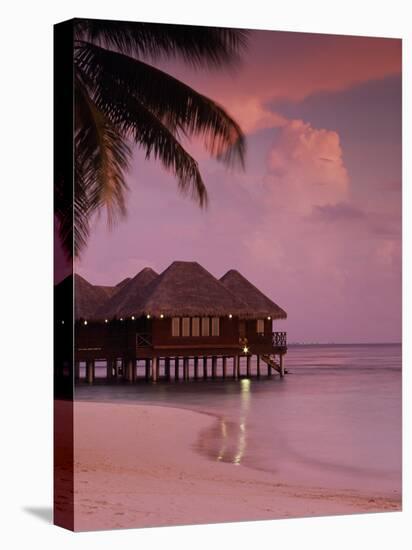 Beach and Water Villas at Sunset, Maldive Islands, Indian Ocean-Calum Stirling-Premier Image Canvas