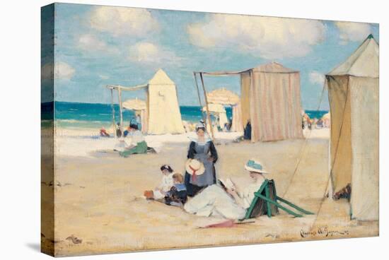 Beach at Dinard-Clarence Alphonse Gagnon-Stretched Canvas