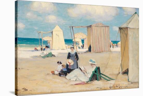 Beach at Dinard-Clarence Alphonse Gagnon-Stretched Canvas