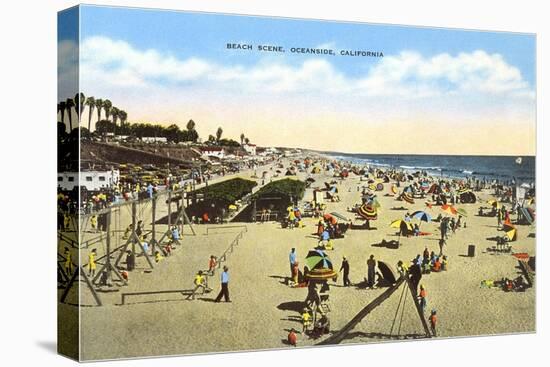 Beach at Oceanside, California-null-Stretched Canvas