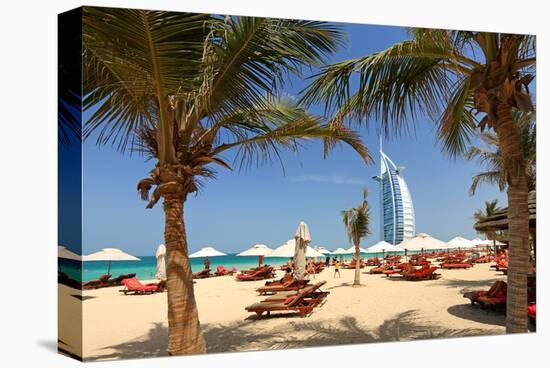 Beach at the Mina A'Salam Hotel Madinat Jumeirah with View towards Burj al Arab-null-Stretched Canvas