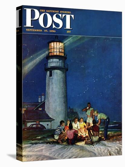 "Beach Bonfire" Saturday Evening Post Cover, September 16, 1950-Mead Schaeffer-Premier Image Canvas