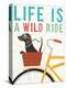 Beach Bums Dachshund Bicycle I Life-Michael Mullan-Stretched Canvas