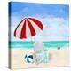 Beach Chair with Umbrella-Julie DeRice-Stretched Canvas