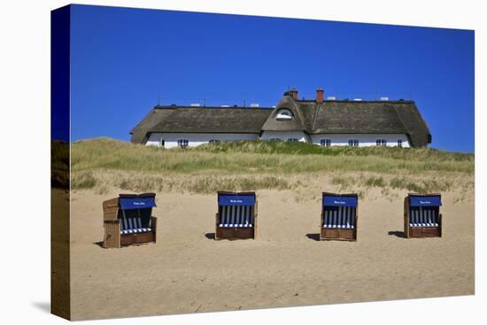 Beach Chairs on the Beach in Front of the 'Soelring-Hof' in Rantum on the Island of Sylt-Uwe Steffens-Premier Image Canvas