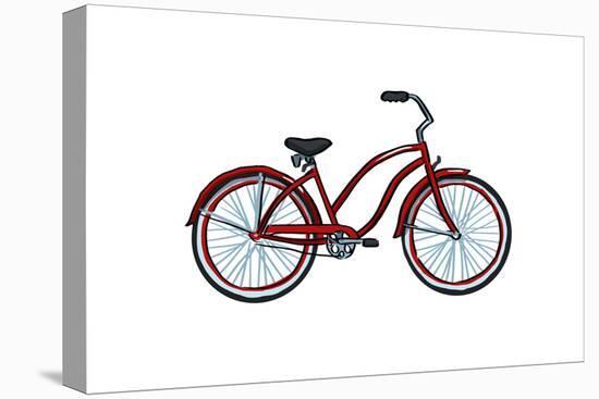 Beach Cruiser Bike - Icon-Lantern Press-Stretched Canvas